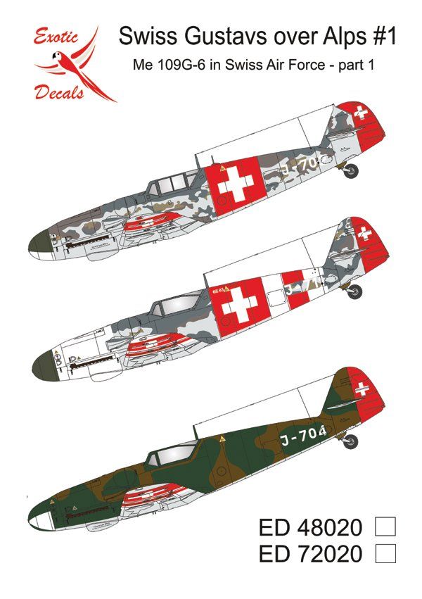 Schweizer Armee Kit di modellismo & Modellini statici: Decals Messerschmitt Bf 109 G-6 "Swiss" 1/48 – Nuovo e nell'imballaggio originale da Bözen venduto da jackieoh