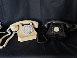 Rotary Dial Phone - Classic Black and White Telephone!