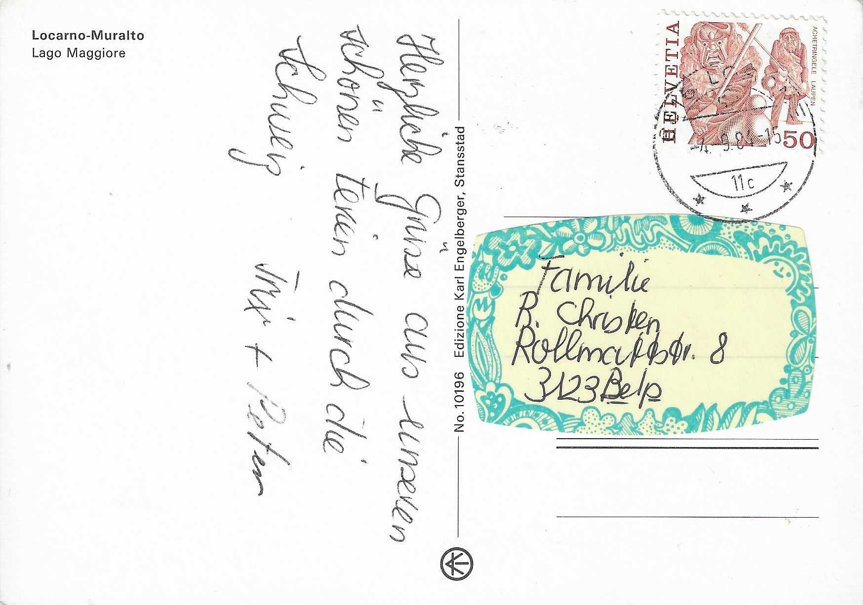 Cartoline postali: Locarno-Muralto Lago Maggiore TI – Usato da Rothrist venduto da Stranglehold 1
