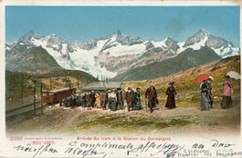 Zermatt   VS  -   Gornergrat-Bahn und Touristen    um 1905