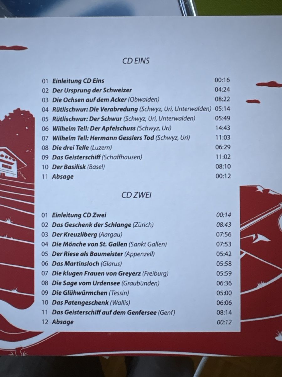 CDs: Schweiz Sagen und Legenden  – Neu (gemäss Beschreibung) aus Schaffhausen von Reporter 2