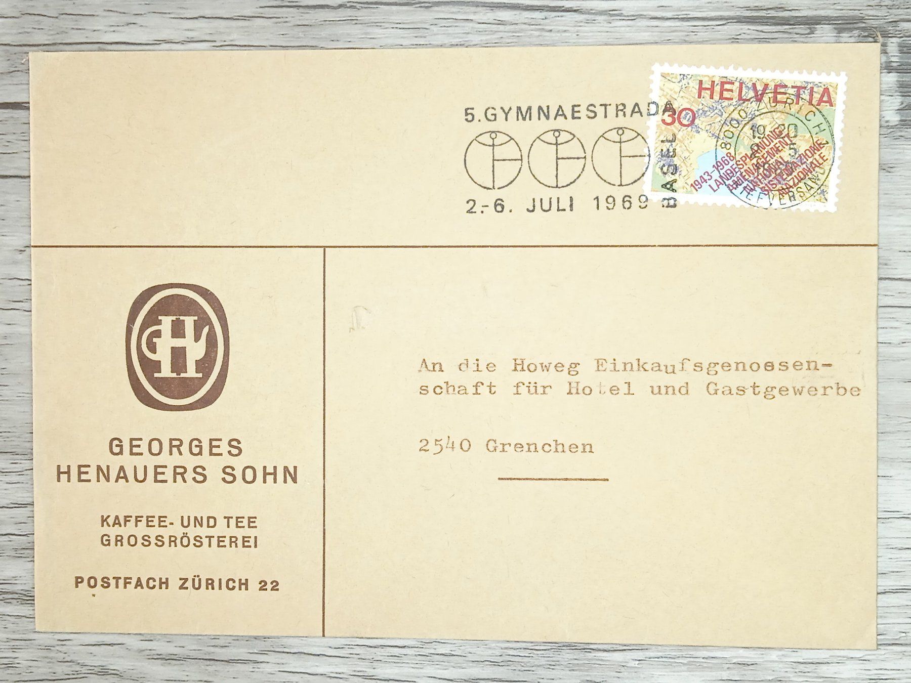 Tutti i francobolli: TR17 Enveloppe + Timbre Suisse 1969 – Usato da Cousset venduto da Patrick_Collections