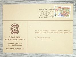 TR17 Enveloppe + Timbre Suisse 1969