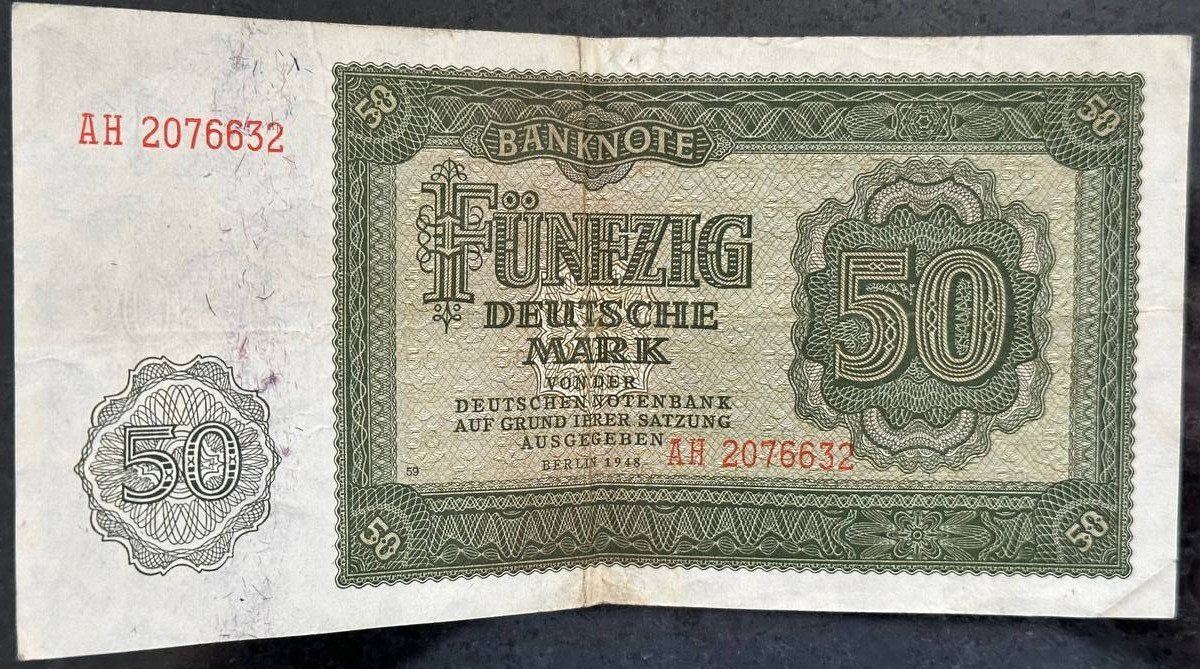Banconote: Seltene 50 Deutsche Mark Banknote von 1948 – Usato da Beringen venduto da Mantafisch1
