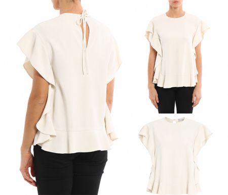 RED VALENTINO Bluse Rüschen Creme Grösse IT 46