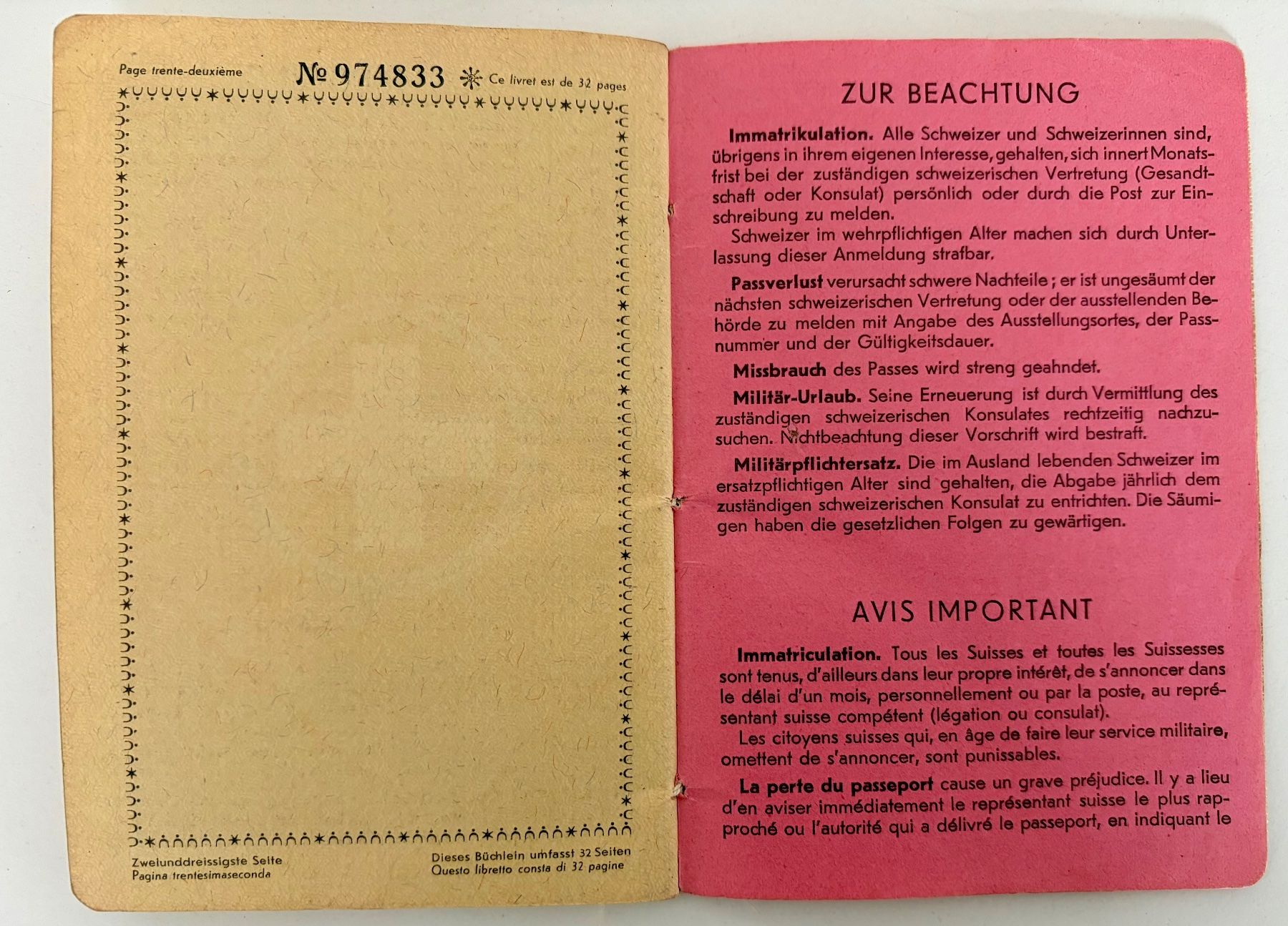 Documenti: Schweizer Pass / Reisepass 1940 - 1946  WW2 – Usato da Safenwil venduto da gemeinsamX 6