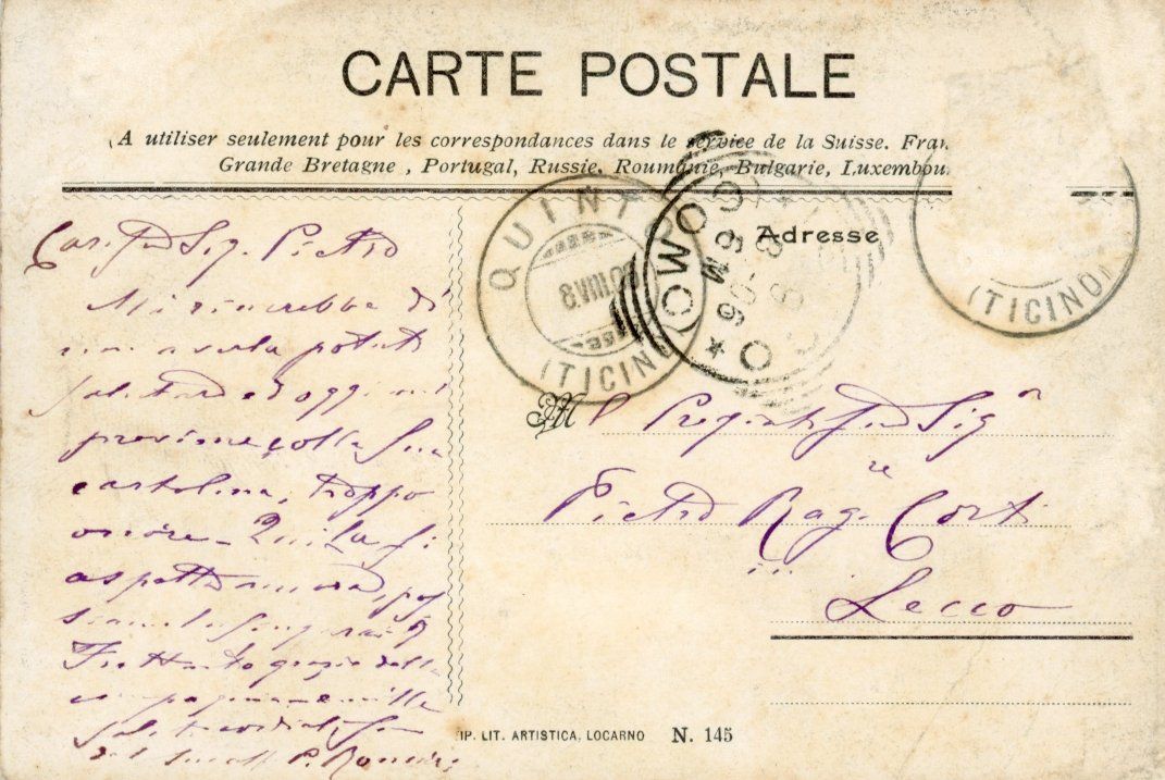Cartoline postali: Quinto   TI   -   mt. 1'013 s/m.        um 1908 – Usato da Brig venduto da Valcards54 1