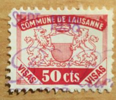 Fiskalmarke Commune de Lausanne Visas