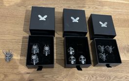 9 Ring Stahl Totenkopf Skull Teufel Widder Top Qualität