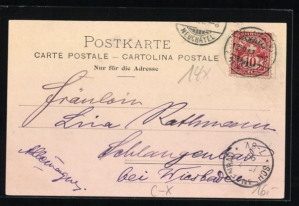 Cartes postales: AK Neuchatel, Hotel-Pension Chanelaz – D'occasion à Berlin par bartko-reher 1