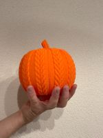 Gestrickter 3D-gedruckter Kürbis Orange – Halloween Dekor