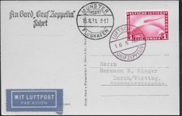 1931 Karte ZEPPELIN Fahrt MÜNSTER o attraktiv selten ab 1.-