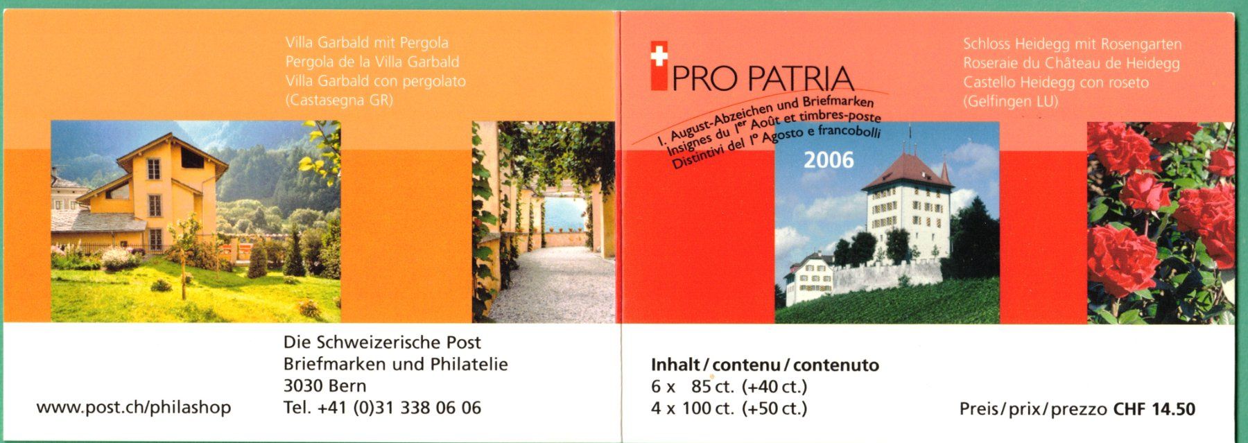 Alle Briefmarken: 2006  Markenheftchen    Pro Patria      postfrisch – Neu (gemäss Beschreibung) aus Mellingen von Ginger