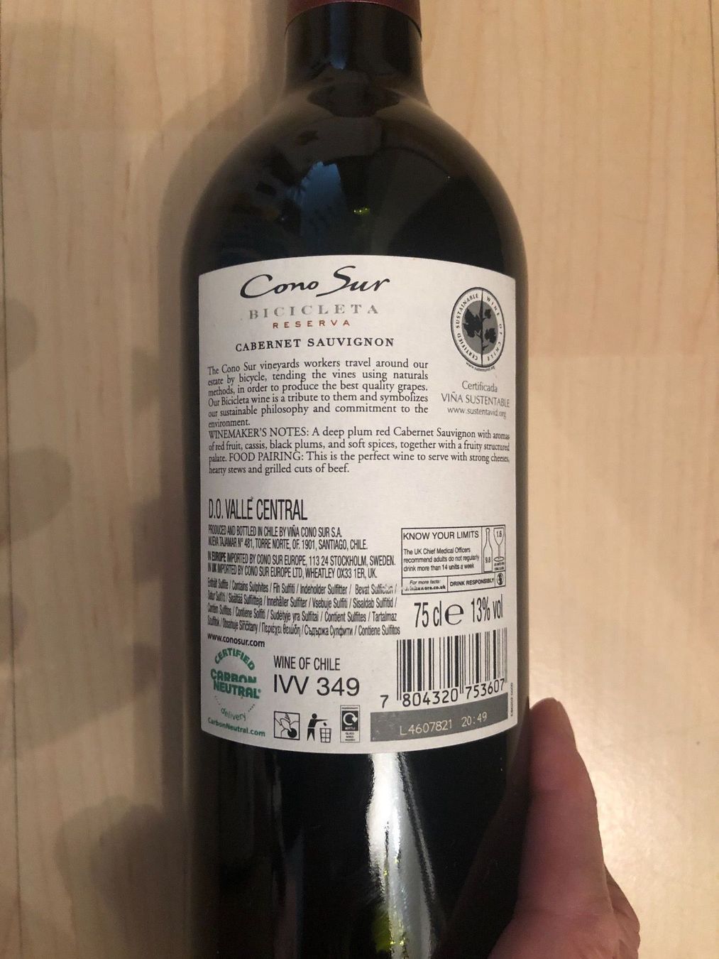 Vino: Cono Sur Bicicleta Reserva,RiosChile2020 – Nuovo e nell'imballaggio originale da Wald ZH venduto da mlnt 9