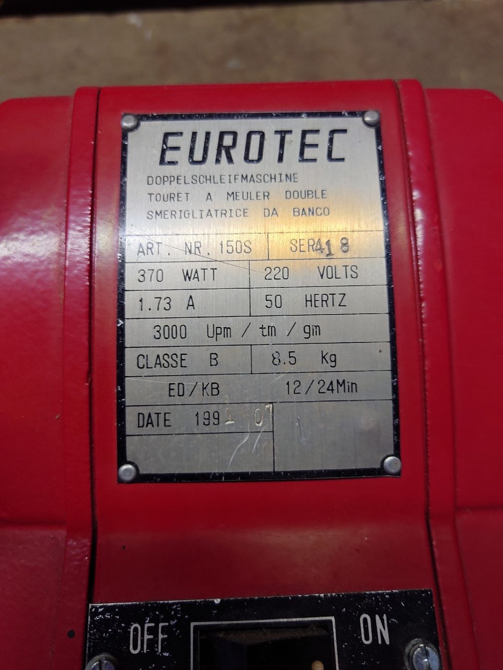 Smerigliatrici & Lucidatrici: Eurotec Doppelschleifmaschine – Usato da Remetschwil venduto da Jelsch 1