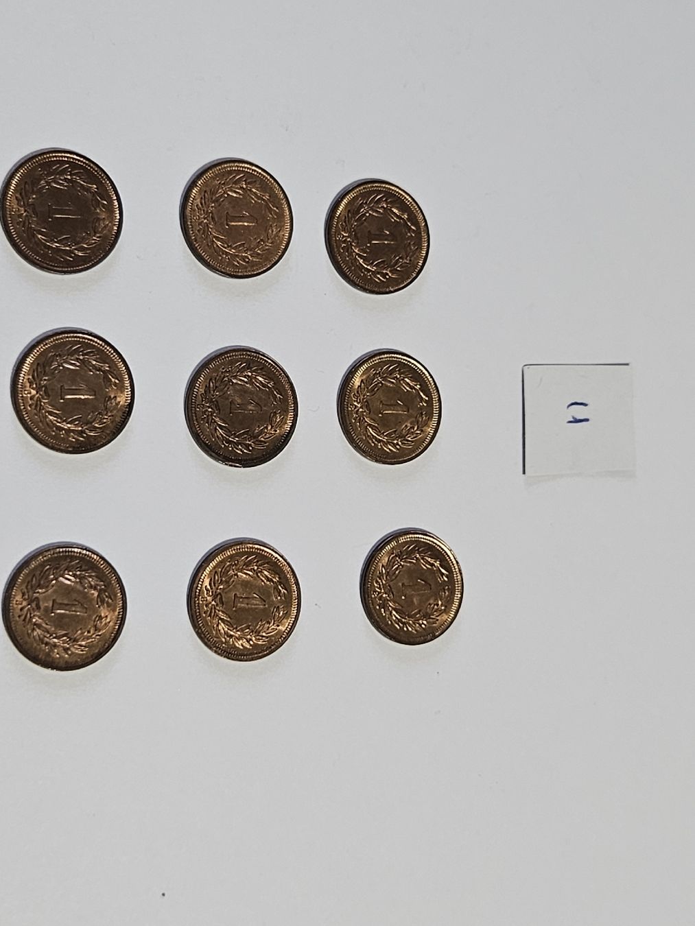 Tutti le monete: 1 Rappen 1937, 9 Stk. – Usato da Pfäffikon ZH venduto da Melibol 3