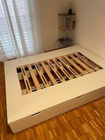 NORDLI Bettgestell mit Schubladen, weiss, 160x200 cm