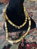 Kette Christian Dior goldfarben geriffelte Zylinder guter Zu