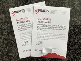 2 Pilatus-Bahn Gutscheine gültig bis 31.12.2024