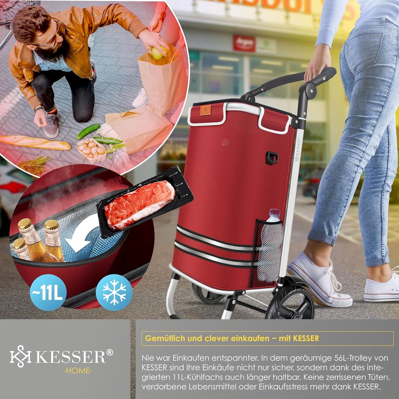 Autres articles pour la maison: KESSER Einkaufstrolley 56L Bordeaux – Neuf avec emballage d'origine à Bottighofen par zaap 5