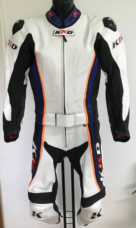 2-teiliger Motorrad Lederkombi - CE-geprüft Mit Abnehmbaren Protektoren