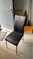 4 schwarze Stühle Kunstleder 