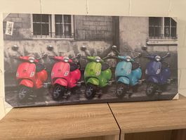 Leinwandbild Vespa farbig
