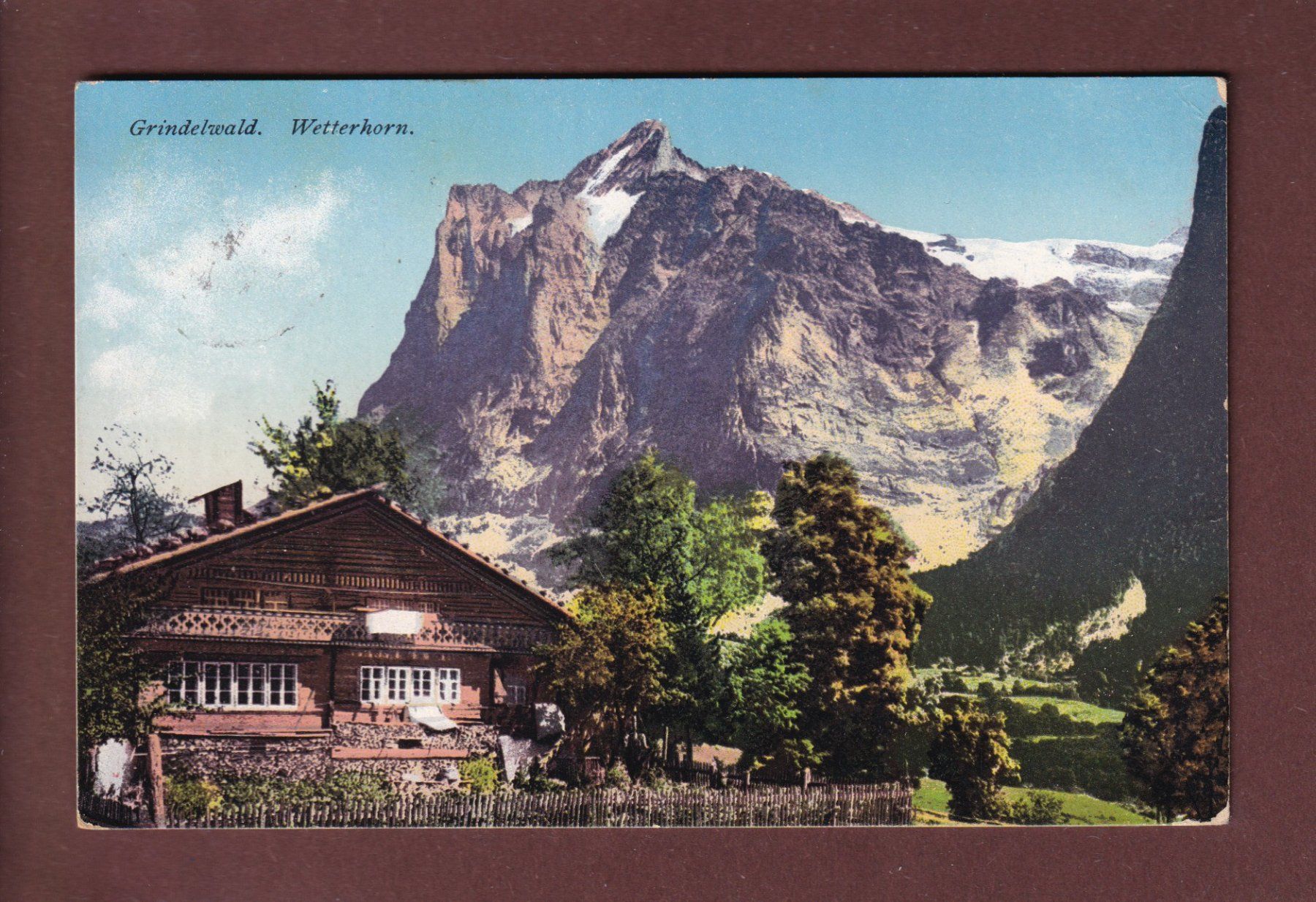 Cartoline postali: GRINDELWALD - Wetterhorn - 1912 – Usato da Pully venduto da nicecards