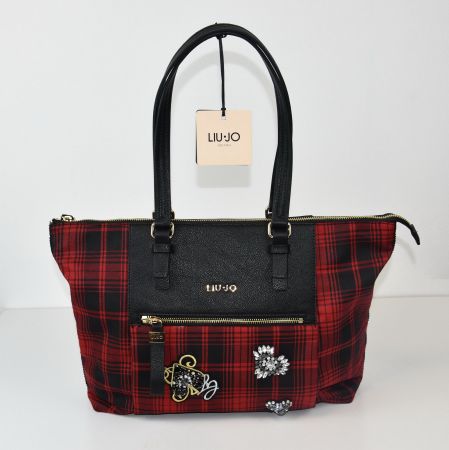 LIU JO Tasche Schultertasche/schwarz, rot/44cmx28cmx12/Neu