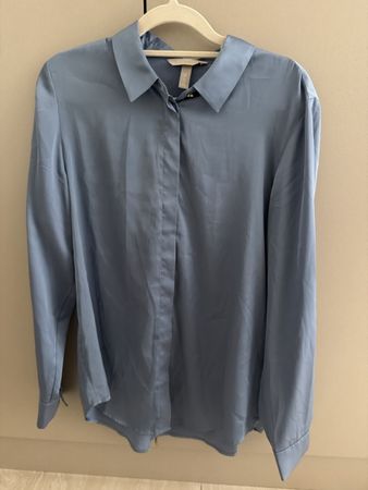H&M silky shirt, size 38, light blue, great for spring!