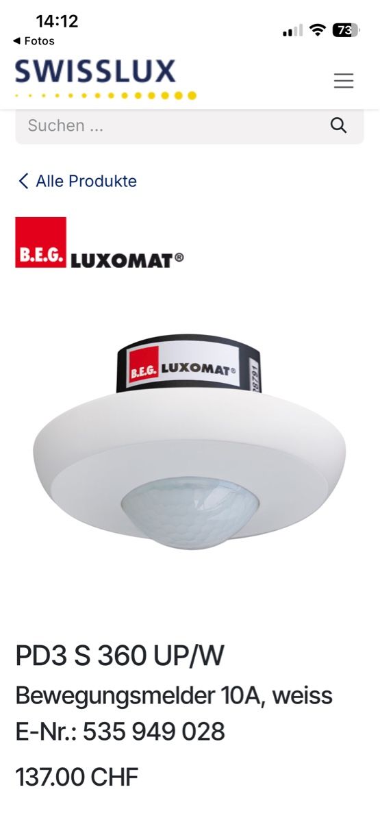 Interruttori: Bewegungsmelder Luxomat – Nuovo (secondo la descrizione) da Biel/Bienne venduto da Ebabil 1