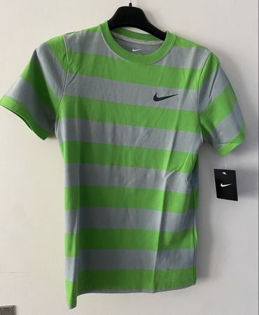 Nike T-Shirt Gestreift Grün/Grau, Neu mit Etikett, Grösse S