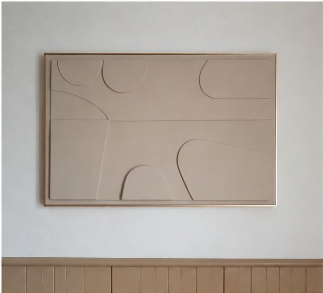 Poster & Bilder: Abstraktes Wandbild Beige mit Rahmen – Gebraucht aus Rothrist von Desiree_Charlotte