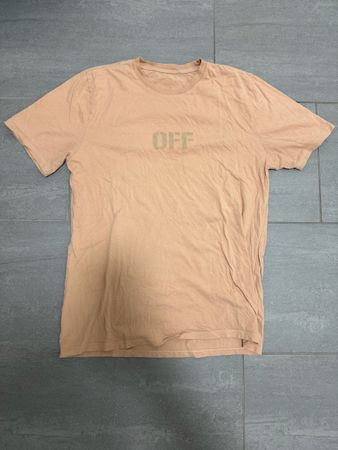 Off-White T-Shirt beige mit Logo-Print gebraucht