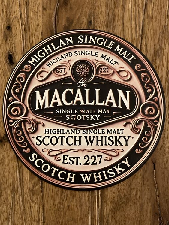 Retro Blechschild MACALLAN Whisky - Geprägtes Deko-Schild 30x20cm Für Scotch Liebhaber