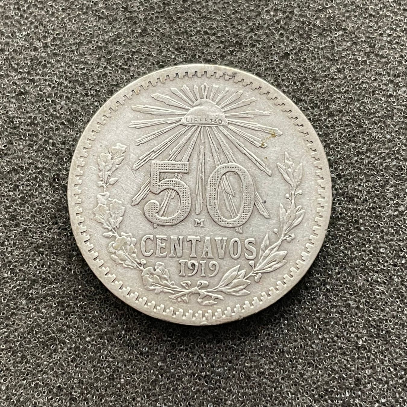 Alle Münzen: 50 Centavos Silber Mexiko 1919 – Gebraucht aus Reitnau von tb-muenzen