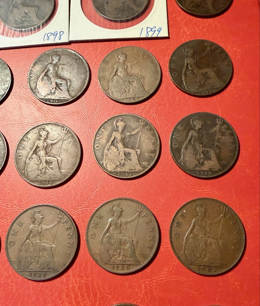 Alle Münzen: Collection de 46 Penny, Angleterre, dès 1875 – Gebraucht aus St-Maurice von SPEKER 7
