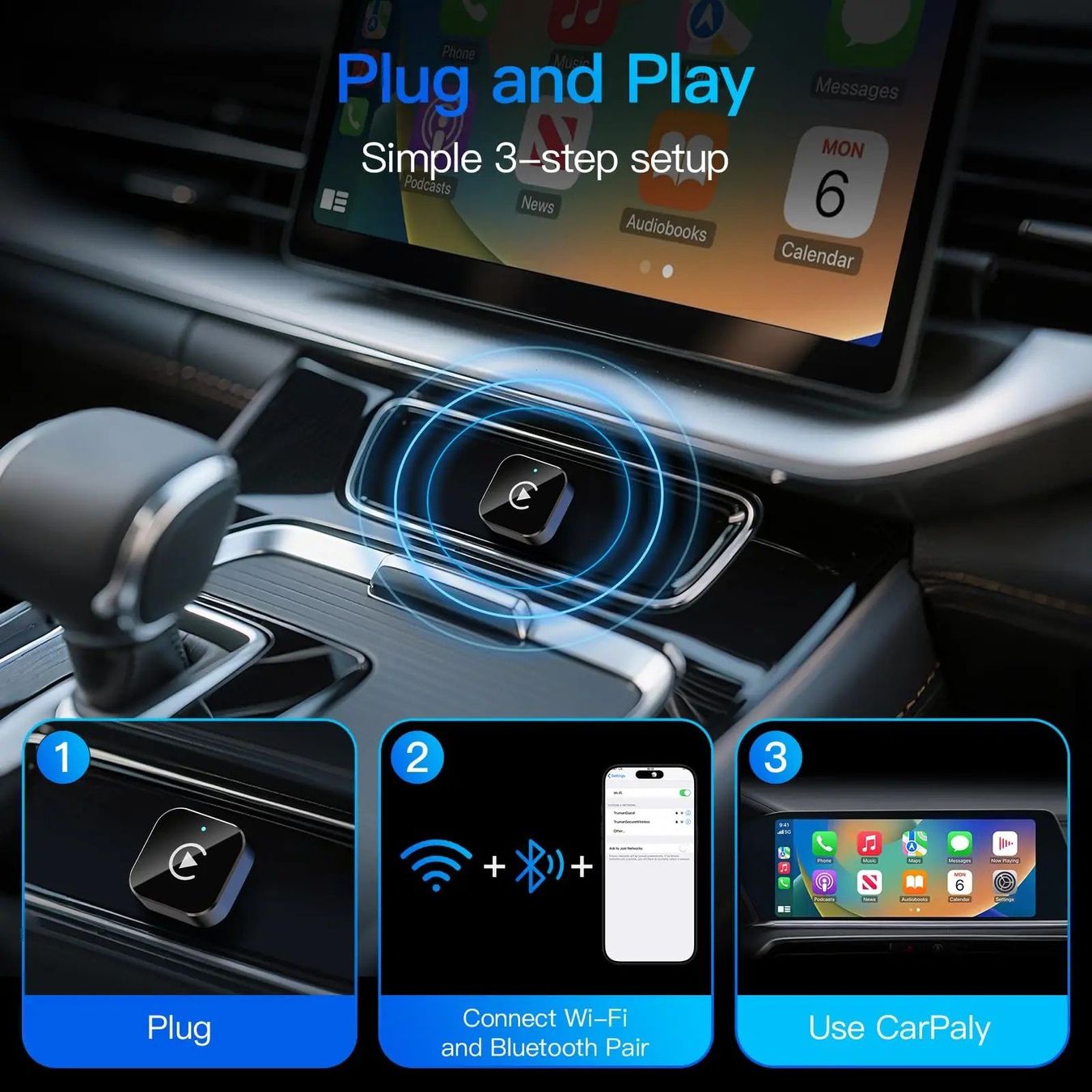 Sonstiges: CarPlay Android Auto Adapter kabellos wireless USB Dongle – Neu und originalverpackt aus Genève von Anna-38 5