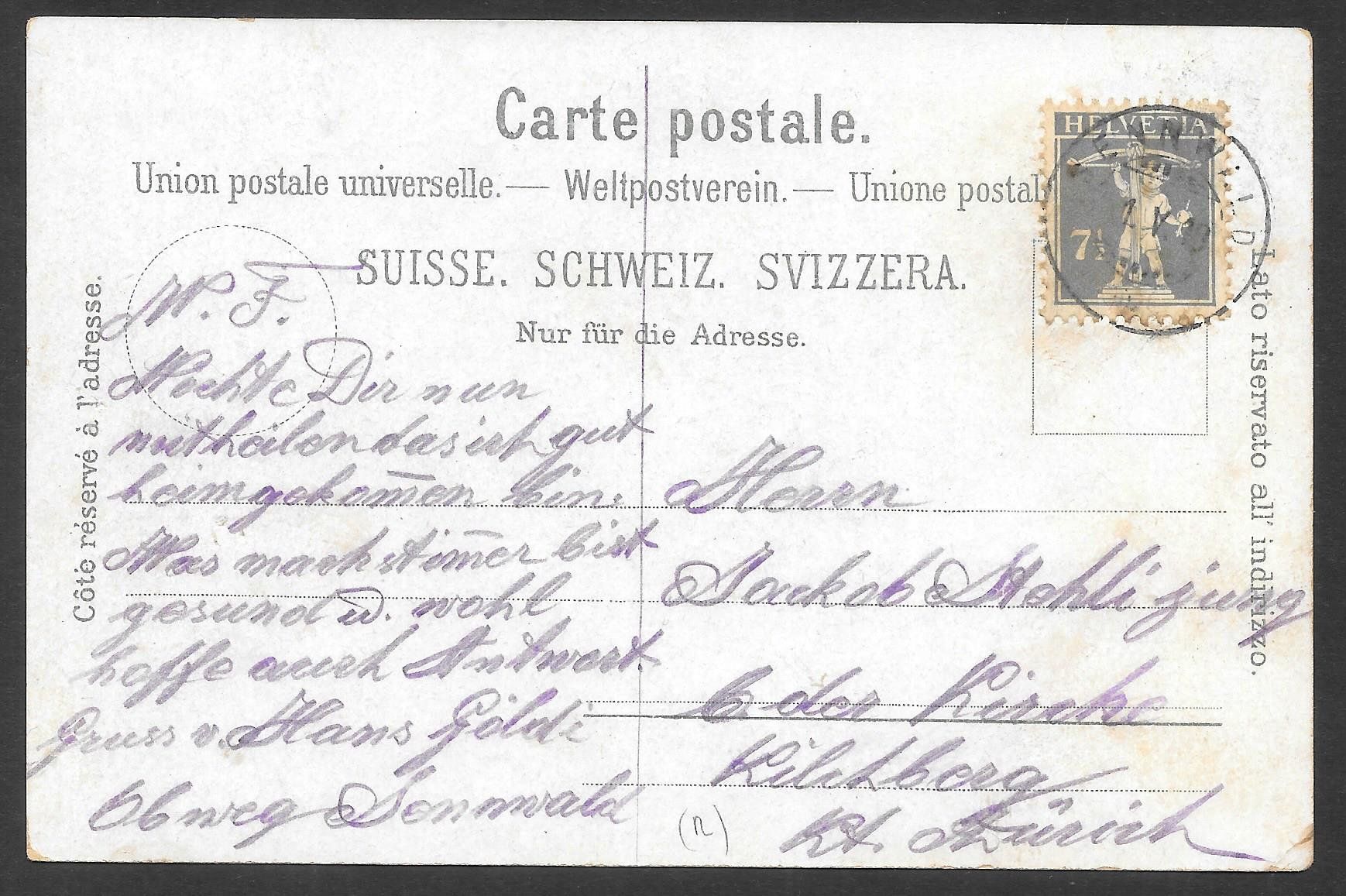 Cartoline postali: Sennwald farbige Lithografie 7 Bilder – Usato da Olten venduto da clotaldi 1