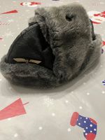 Bonnet cheminot , chaud en cuir et fourrure