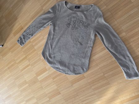 Monari Strickpullover, Gr. 38, Khaki Glitzer, neuwertig