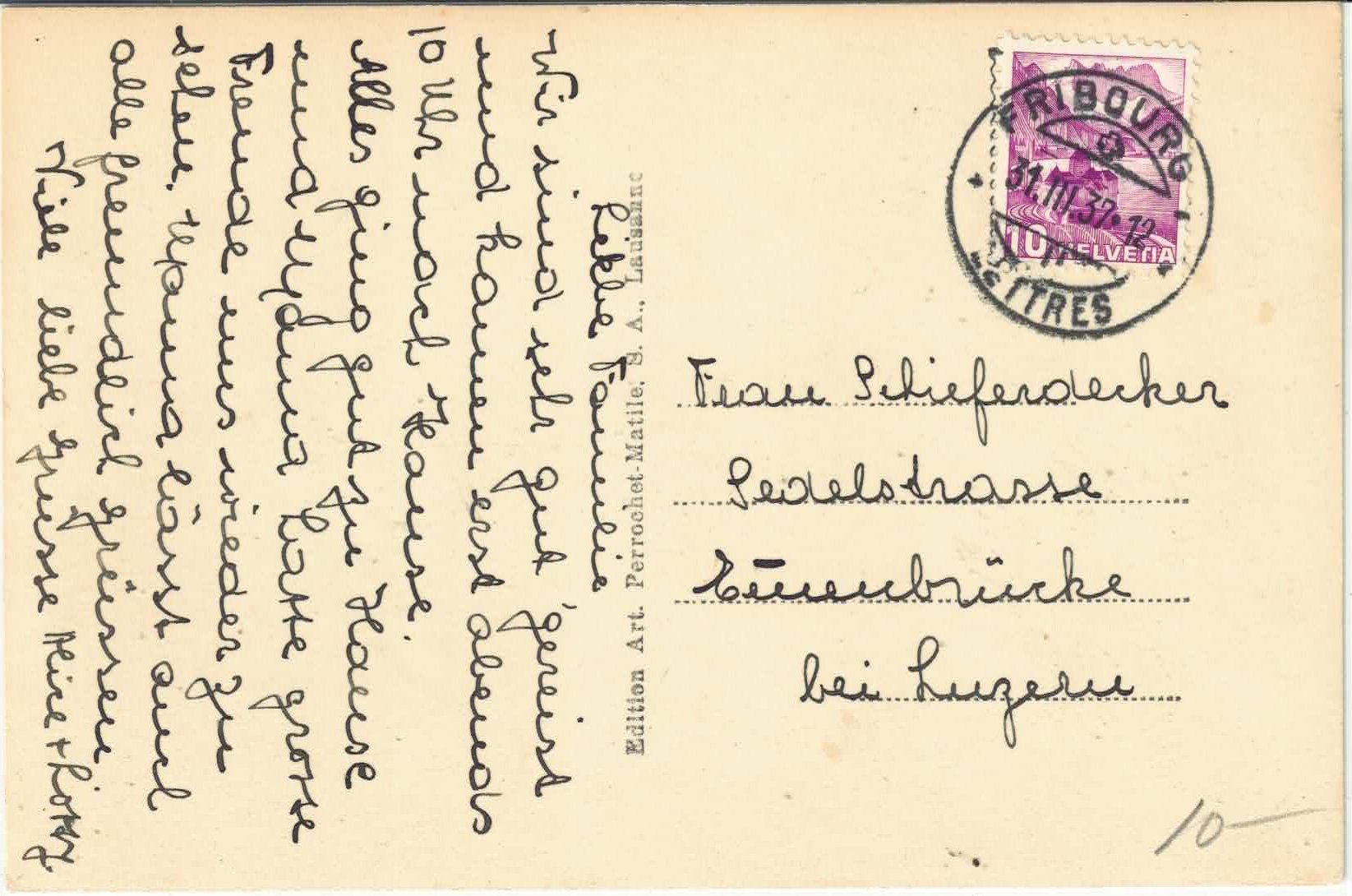 Ansichtskarten: Fribourg - Quartier du Gambach – Gebraucht aus Ettingen von Kartenplanet 1