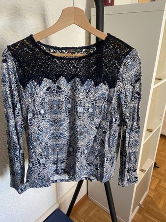 Street One Damenbluse Gr. 38 mit Muster & Spitze