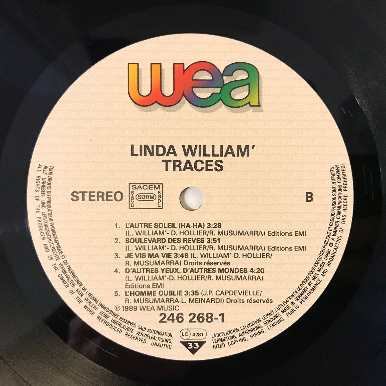 Schallplatten: Linda William' - Traces – Gebraucht aus Aesch BL von BlueMusicRecords 3