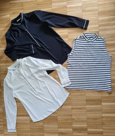 Kleiderpaket: 2 Blusen + 1 Kragenshirt - Gr. 38/M