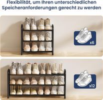 Schuhregal, 3 Ebenen, 45 bis 83cm