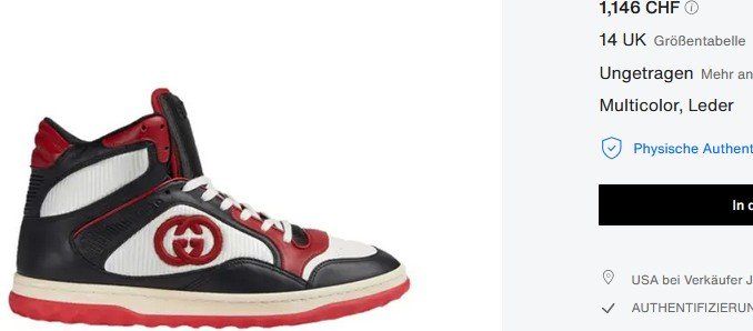 Gucci Chaussures hommes: Gucci Sneakers  38,5 – D'occasion à Collonges par Auganien 3