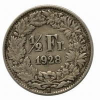 1/2 Franken Silber 1928