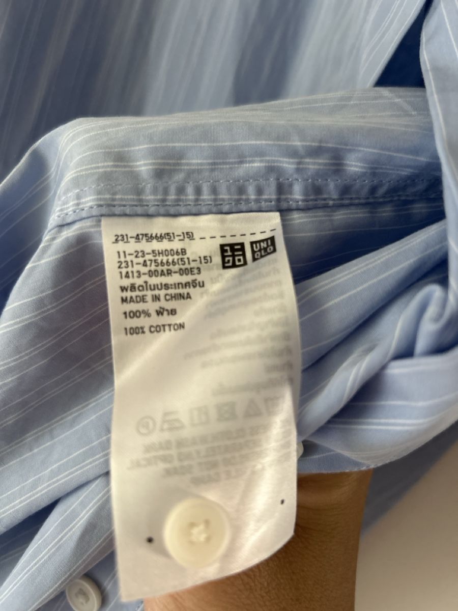 Camicette: UNIQLO Damen Hemd, Grösse M, Hellblau gestreift – Nuovo (secondo la descrizione) da Zürich venduto da zidi06 2