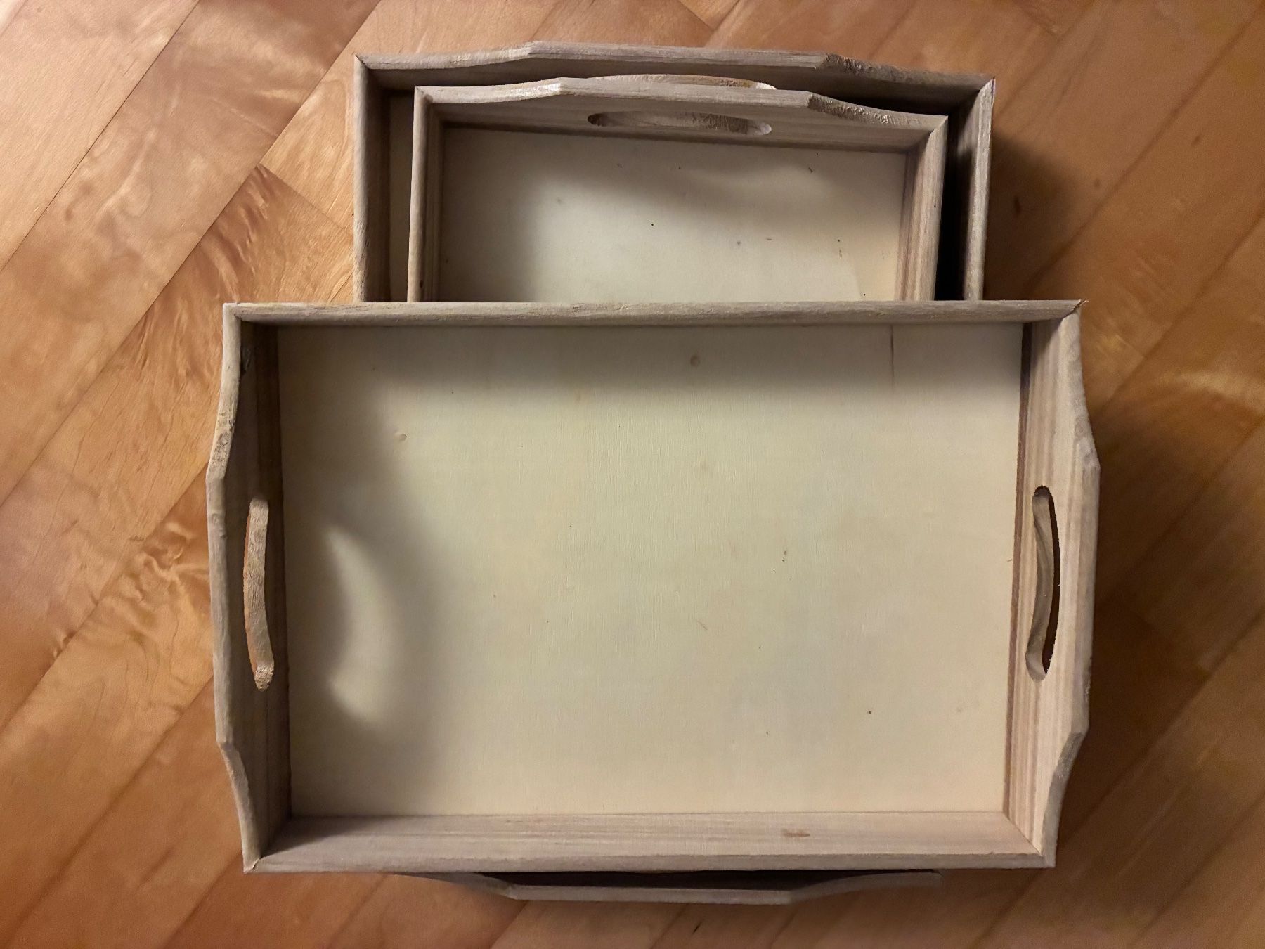 Bastelsets: 3 Serviertabletts, neu, zum Bemalen oder Bekleben – Neu (gemäss Beschreibung) aus Baar von Johan016 2